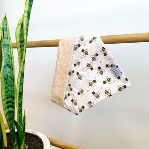 Reversible Bee Print with Paisley Accent Dog Bandana